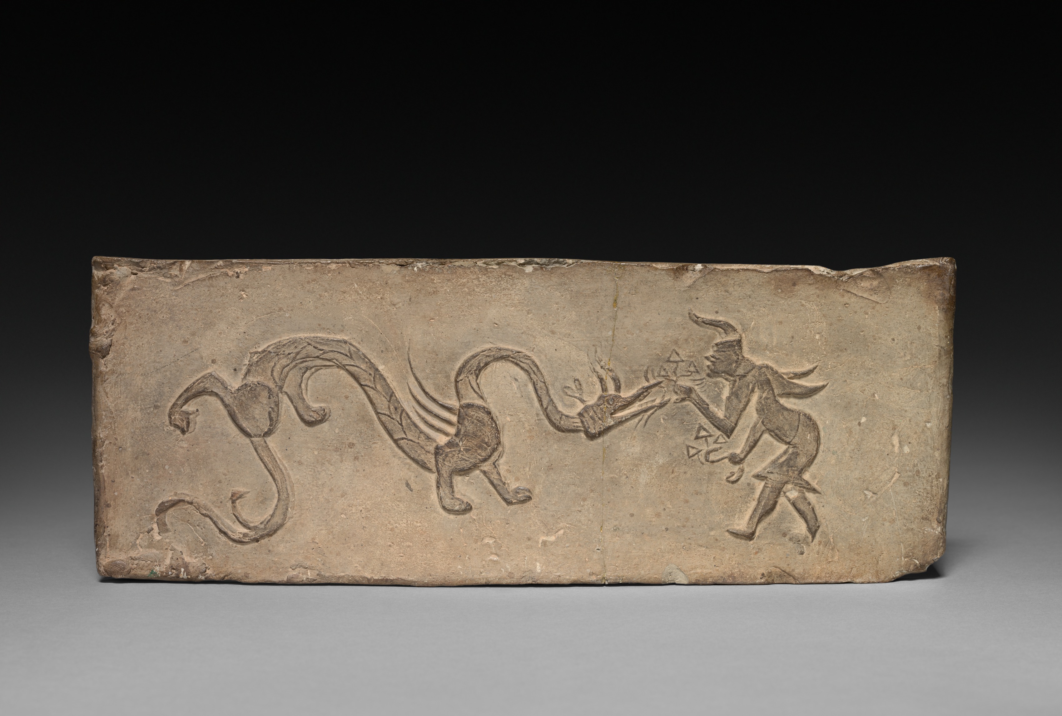 Panel from Model Cooking Stove: Fairy Feeding Lingzhi Fungus to a Dragon, Unknown