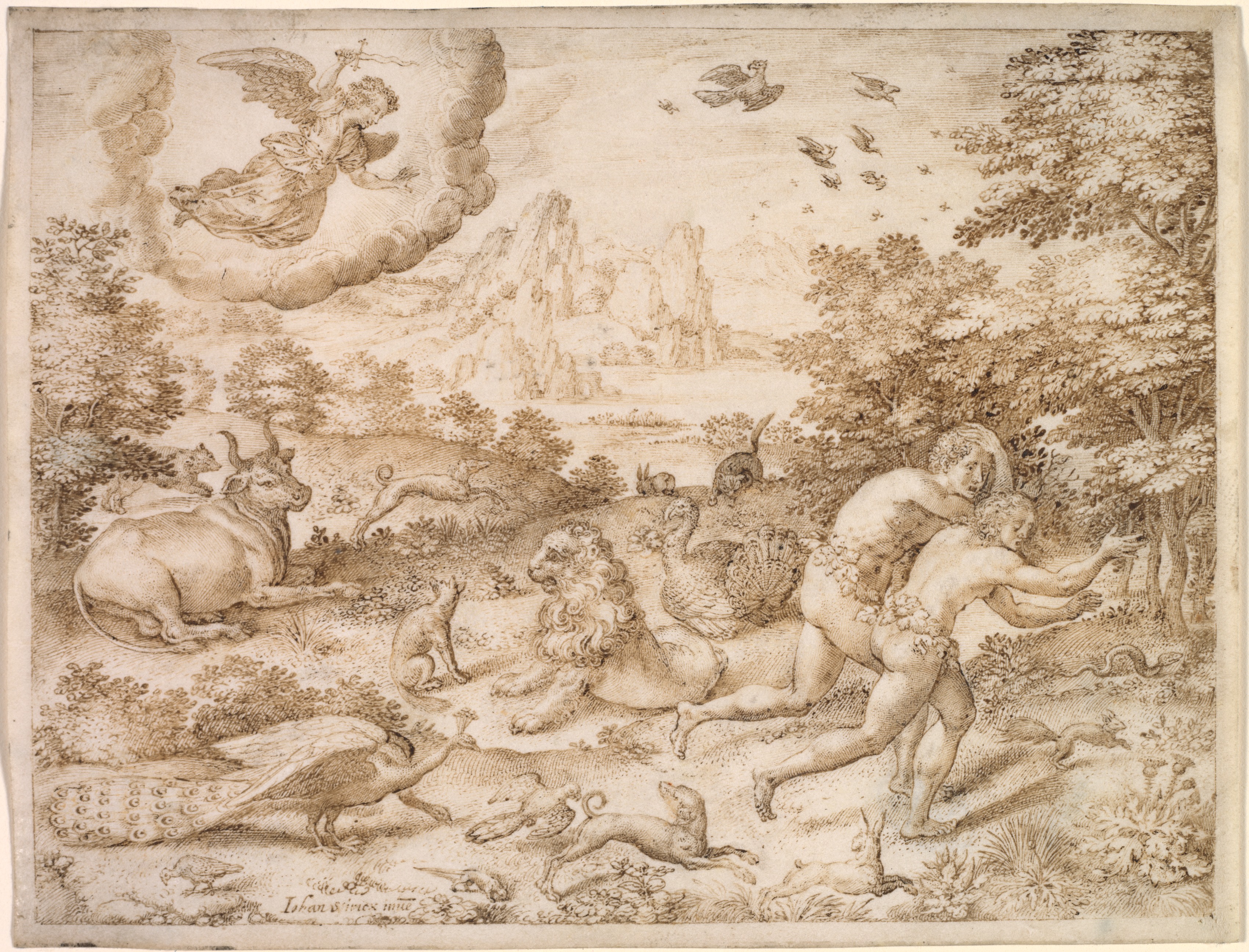 The Expulsion from Paradise, Jan Wierix (Flemish, c. 1549–after 1615)