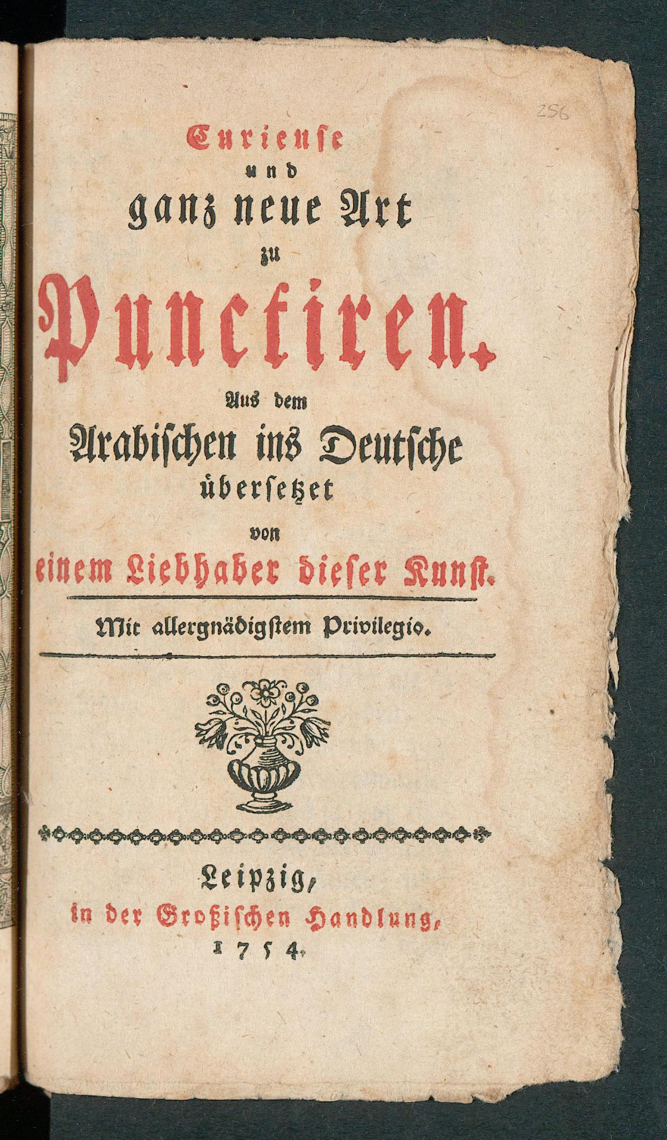 Curieuse und ganz neue Art zu Punctiren, Unknown