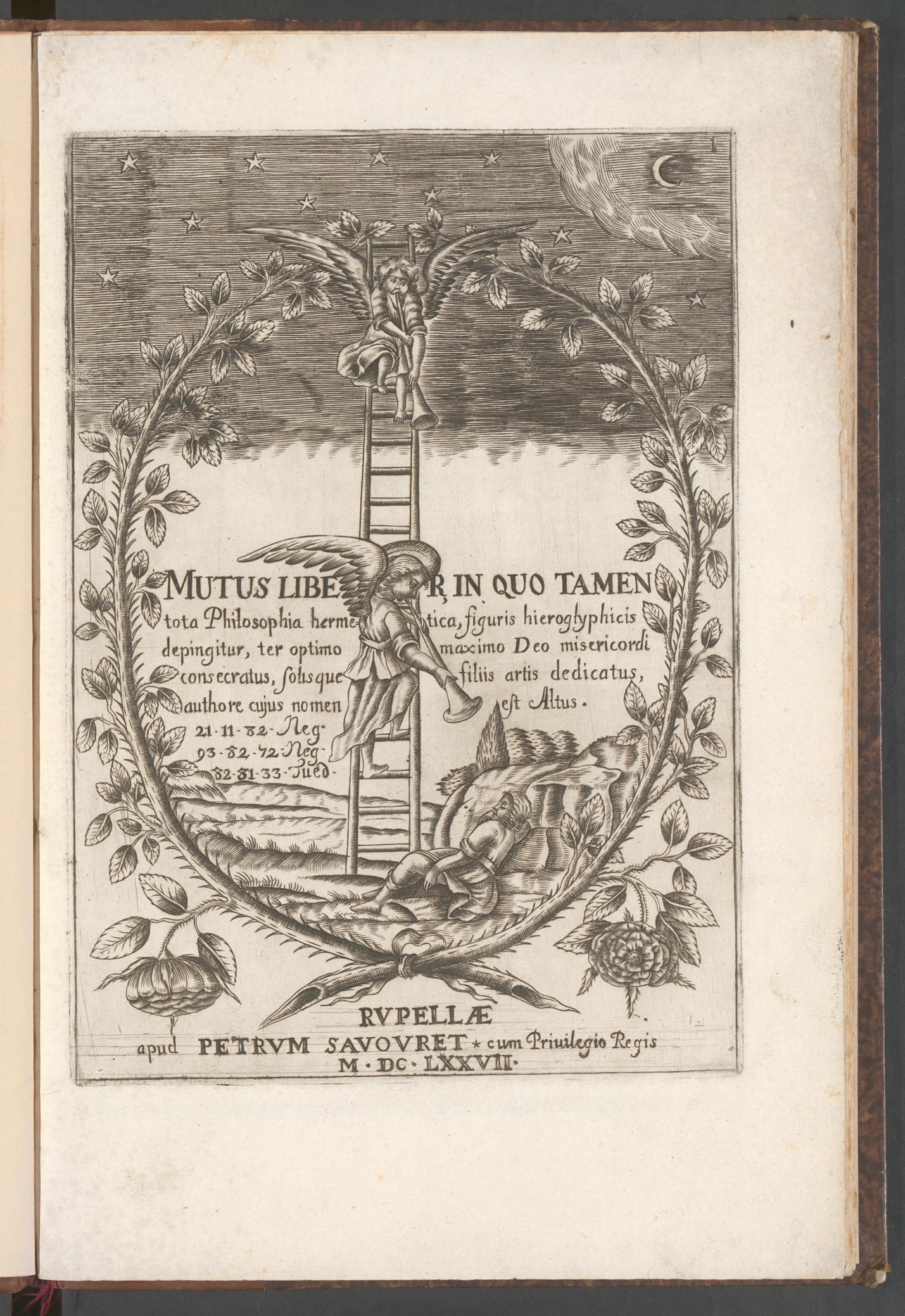Mutus liber, in quo tamen tota philosophia hermetica, figuris hieroglyphicis depingitur, ter optimo maximo Deo misericordi consecratus, solisque filiis artis dedicatus, Baulot, Isaac