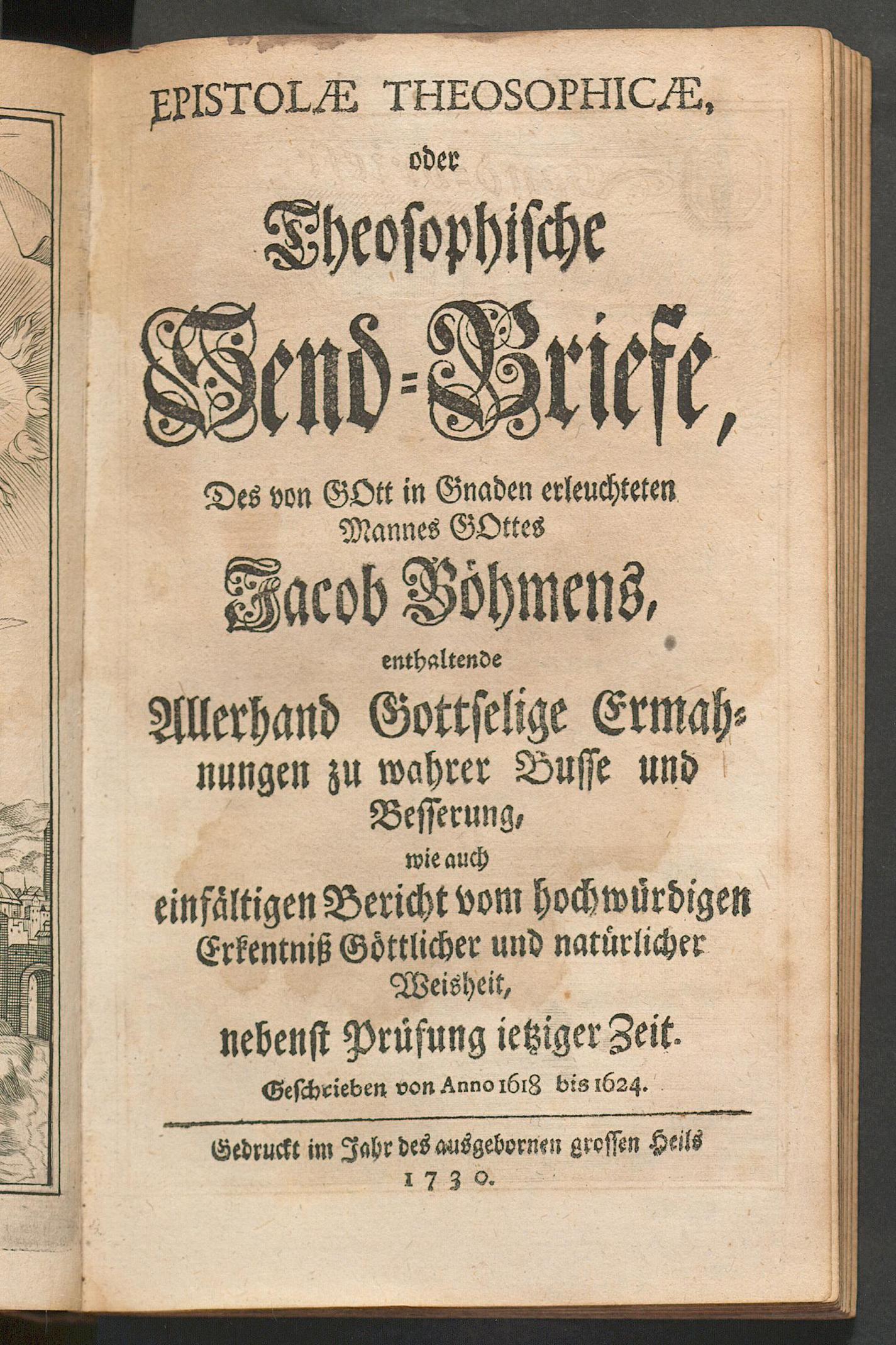 Epistolae theosophicae oder theosophische Send-Briefe, Böhme, Jakob