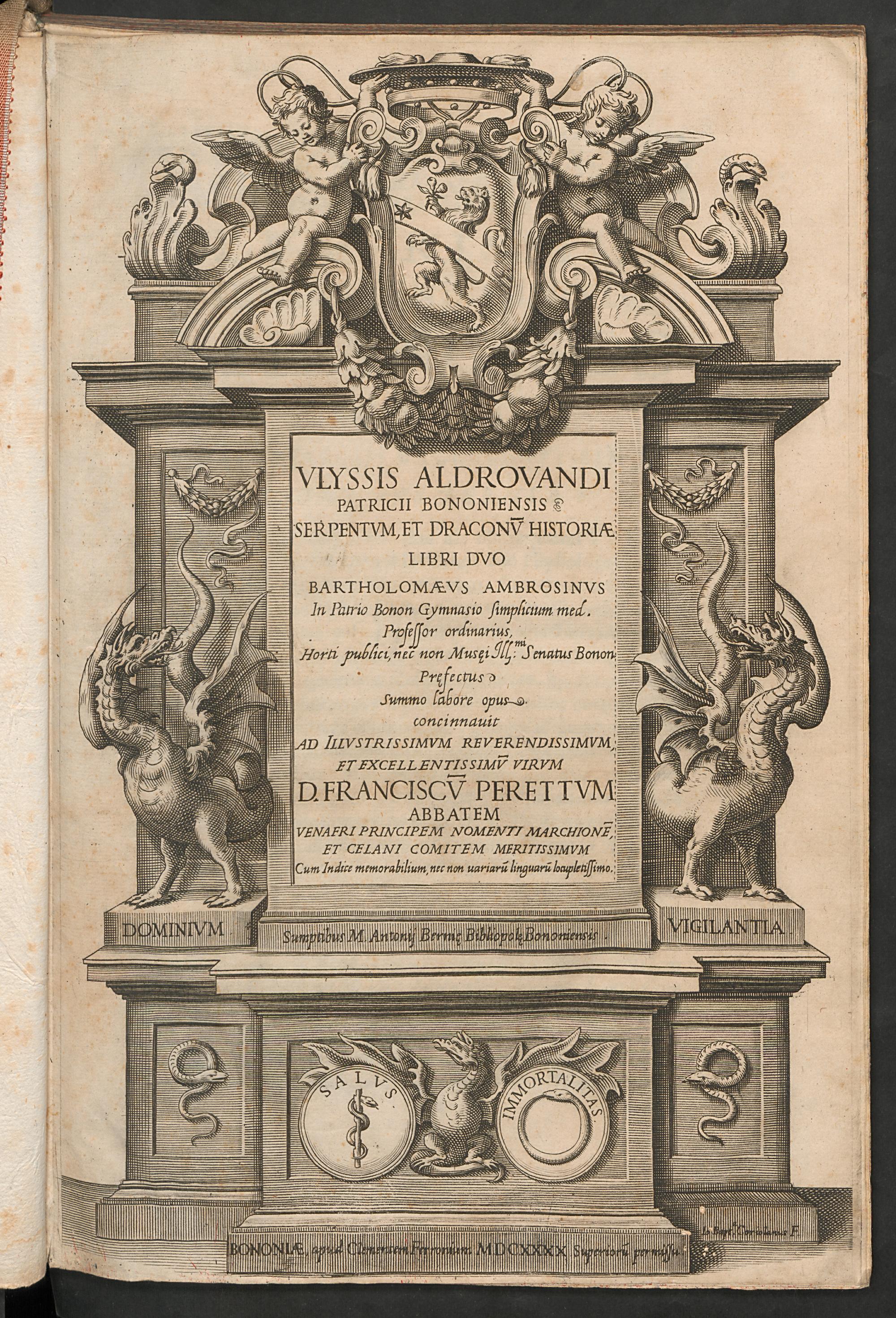 Ulyssis Aldrovandi ... serpentum et draconum historiae libri duo, Ambrosini, Bartolommeo