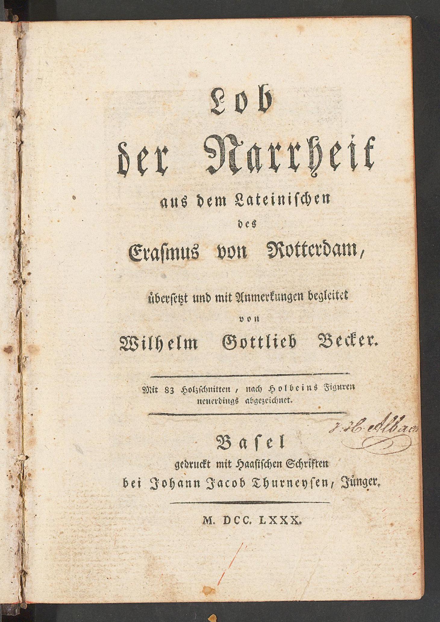 Lob der Narrheit, Erasmus, Desiderius