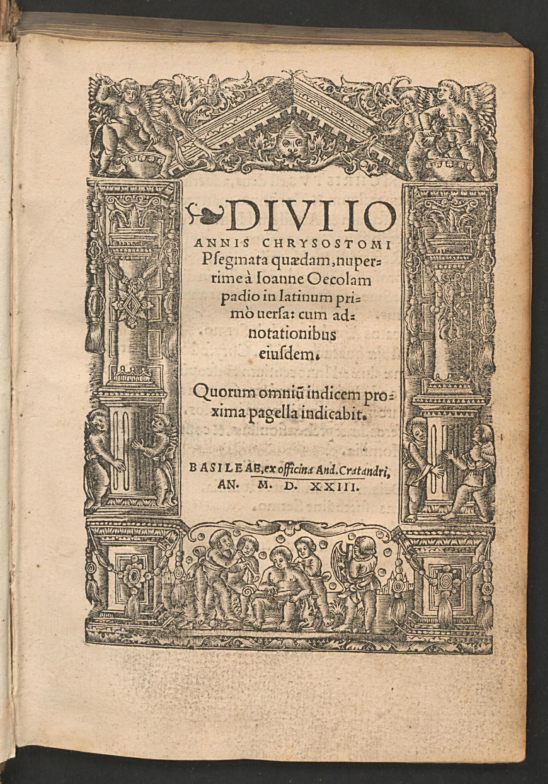 Divi Ioannis Chrysostomi Psegmata quaedam, Johannes