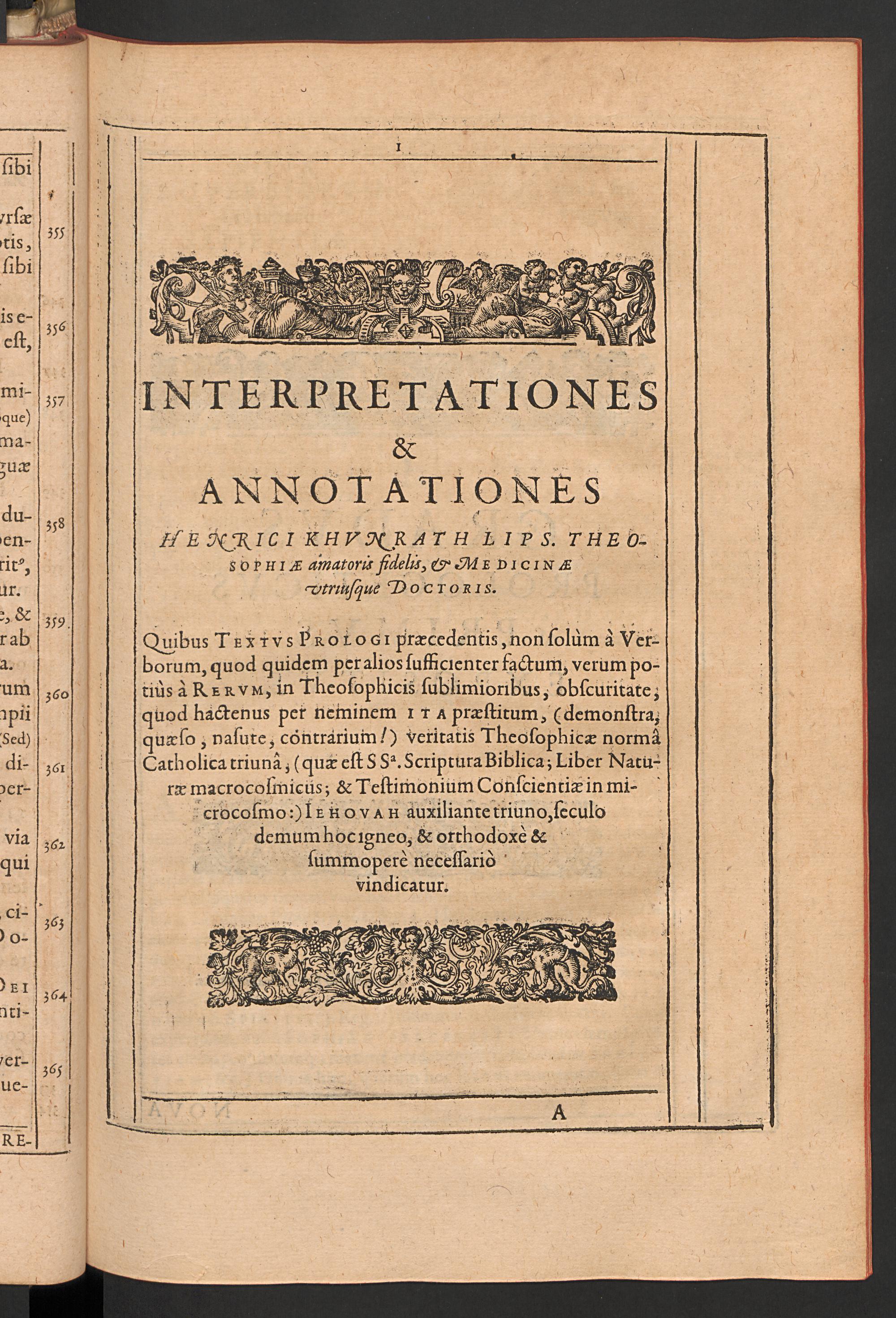 Amphitheatrum sapientiae aeternae, page 1, Khunrath, Heinrich