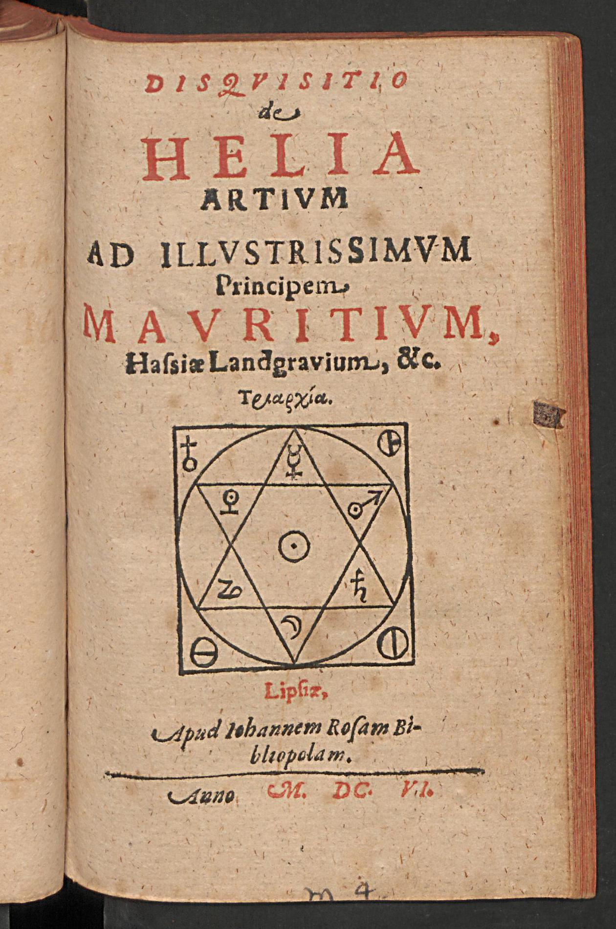 Disquisitio de helia artium ..., Eglin, Raphael