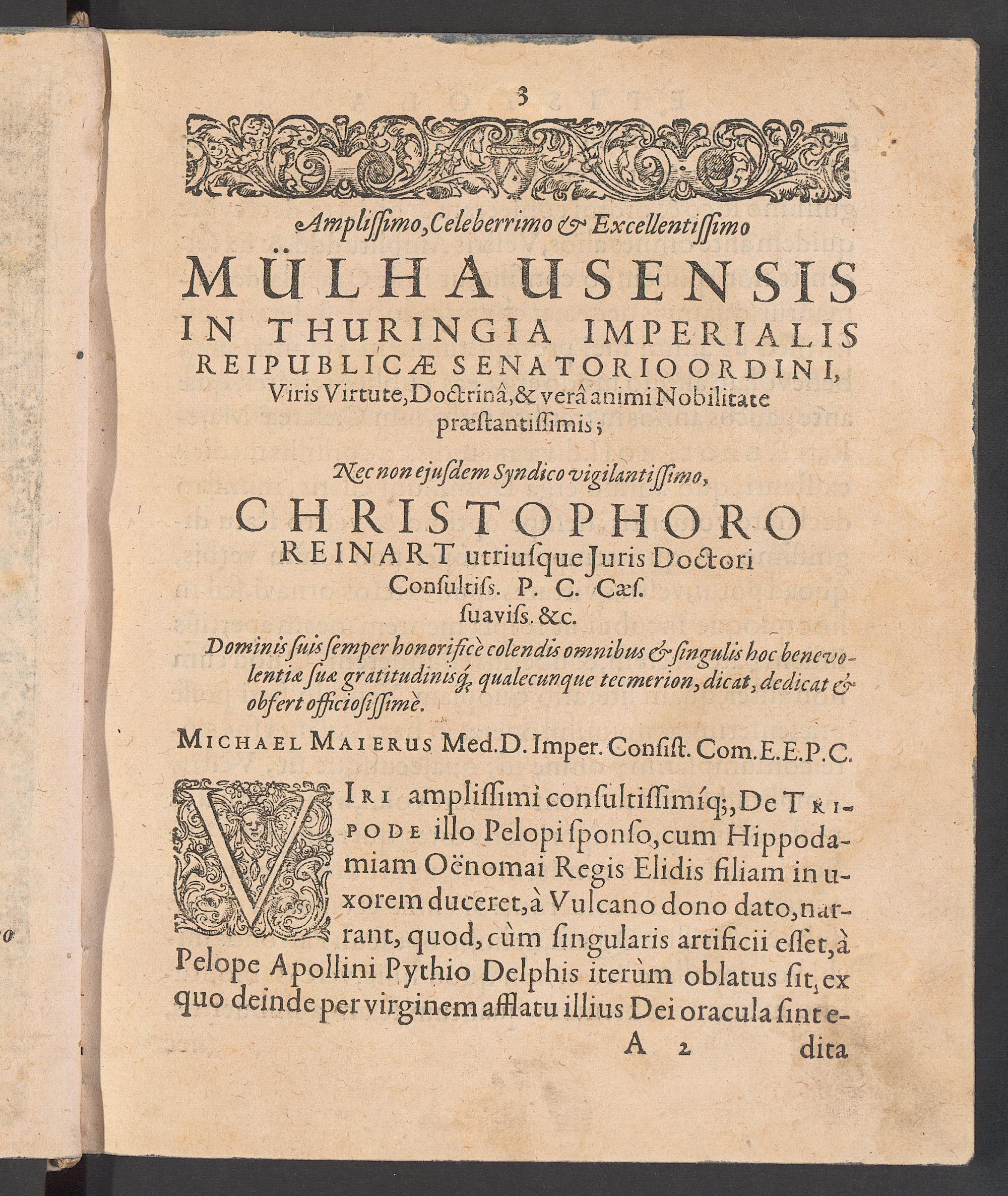 Atalanta fugiens, page 3, Maier, Michael
