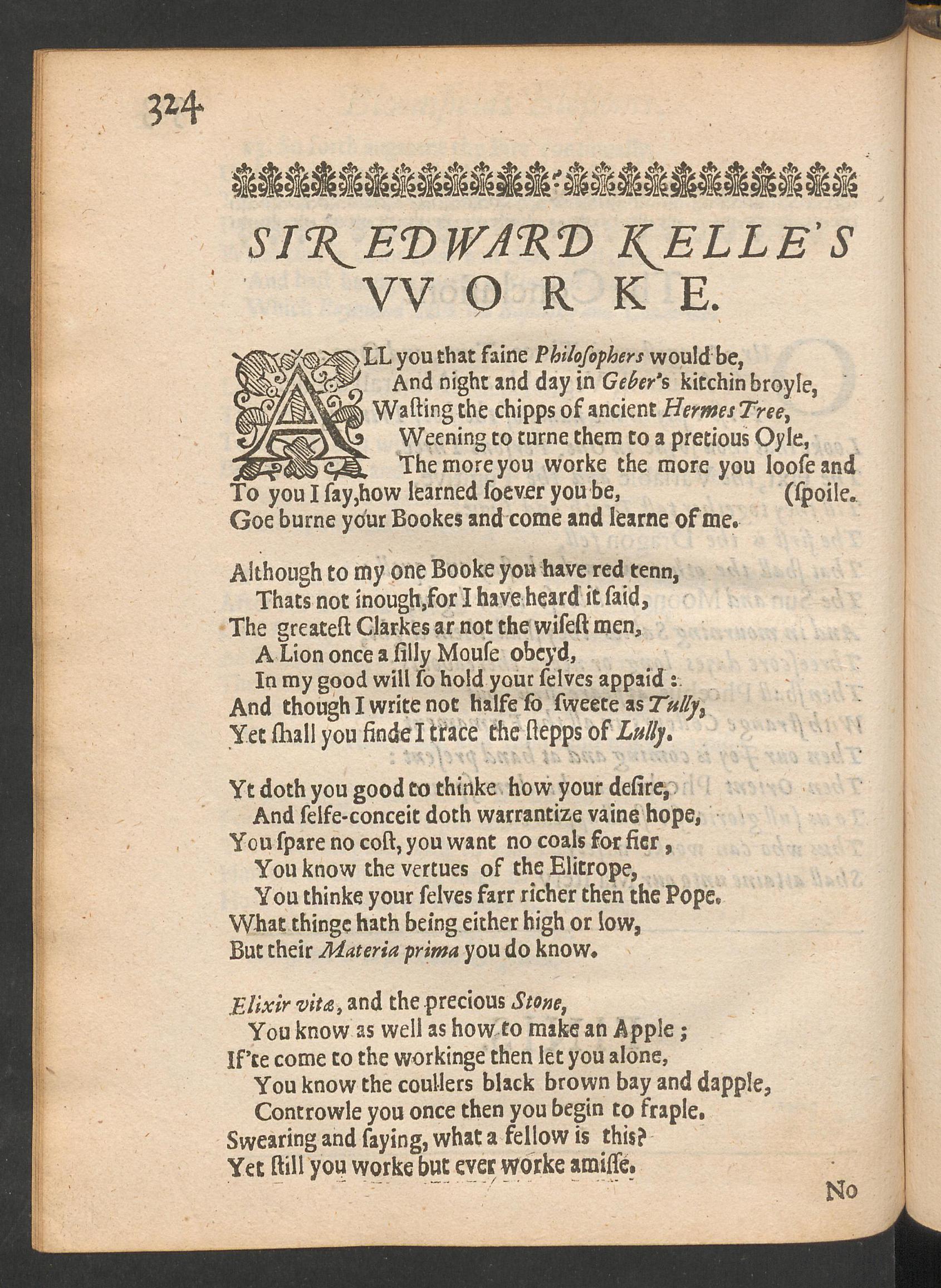 Theatrum chemicum Britannicum, page 324, Ashmole, Elias