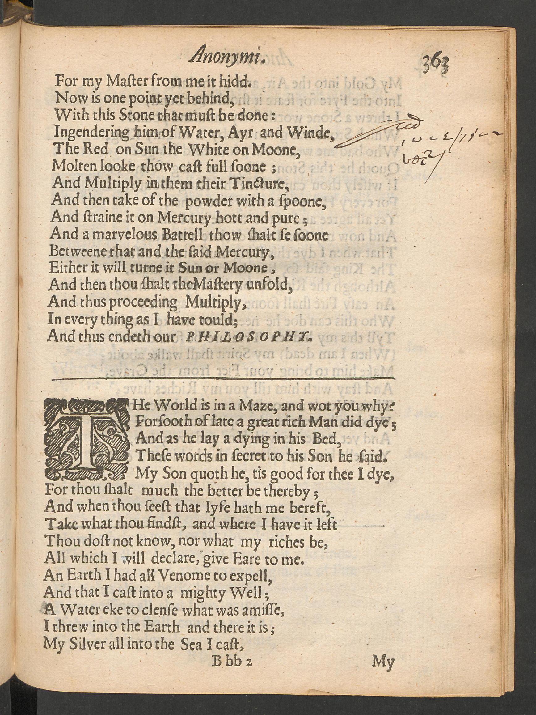 Theatrum chemicum Britannicum, page 363, Ashmole, Elias