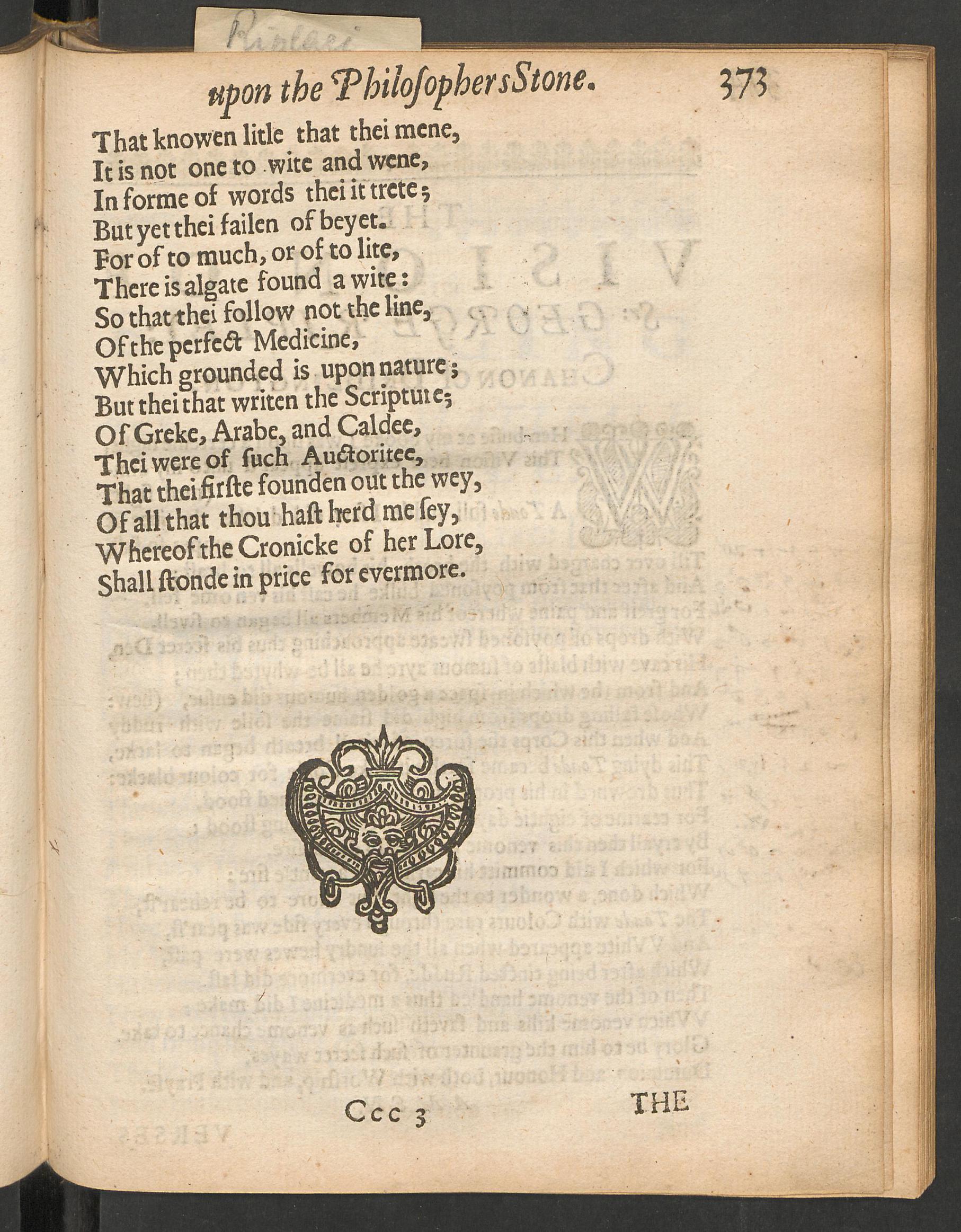 Theatrum chemicum Britannicum, page 373, Ashmole, Elias