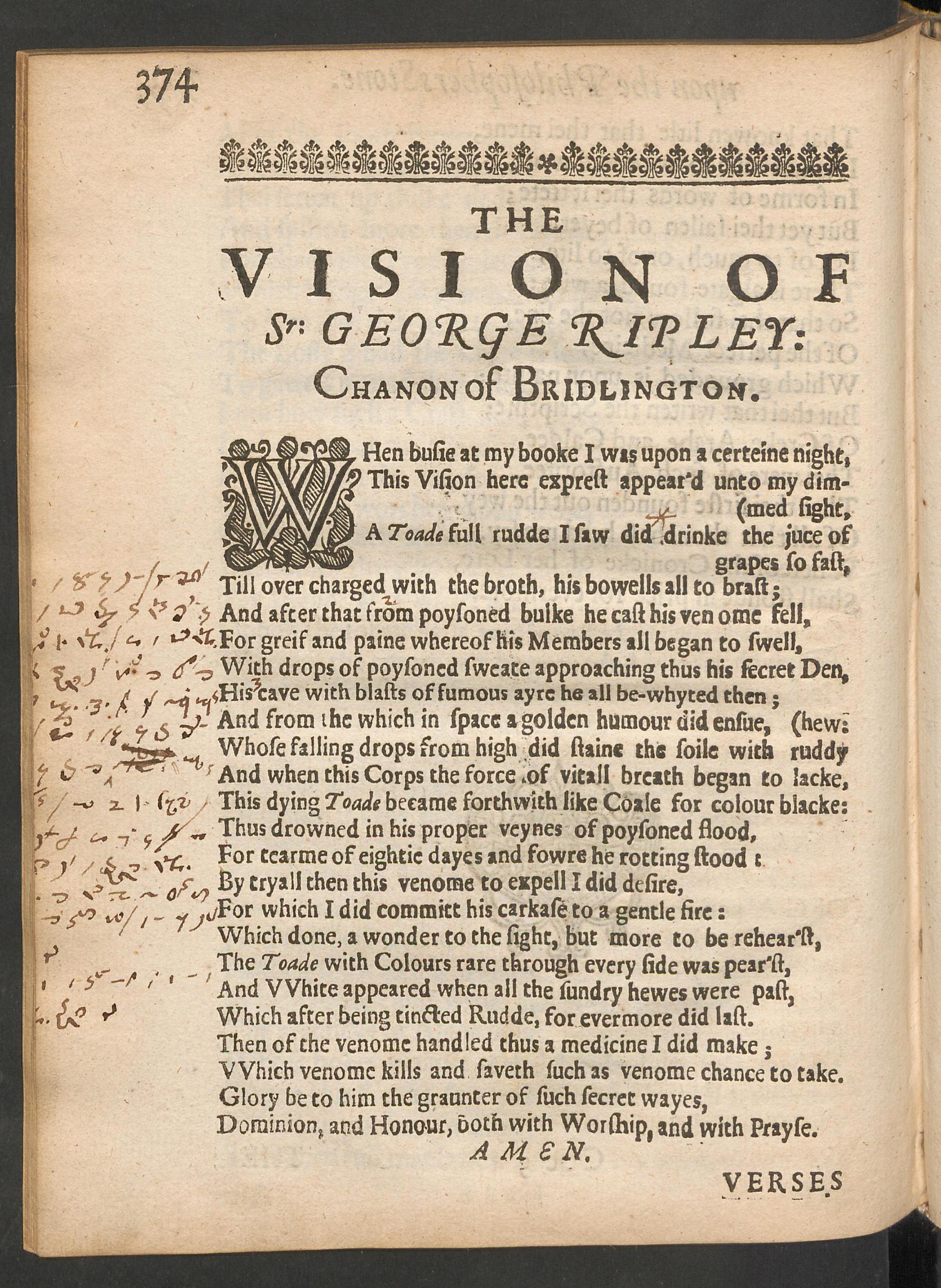 Theatrum chemicum Britannicum, page 374, Ashmole, Elias