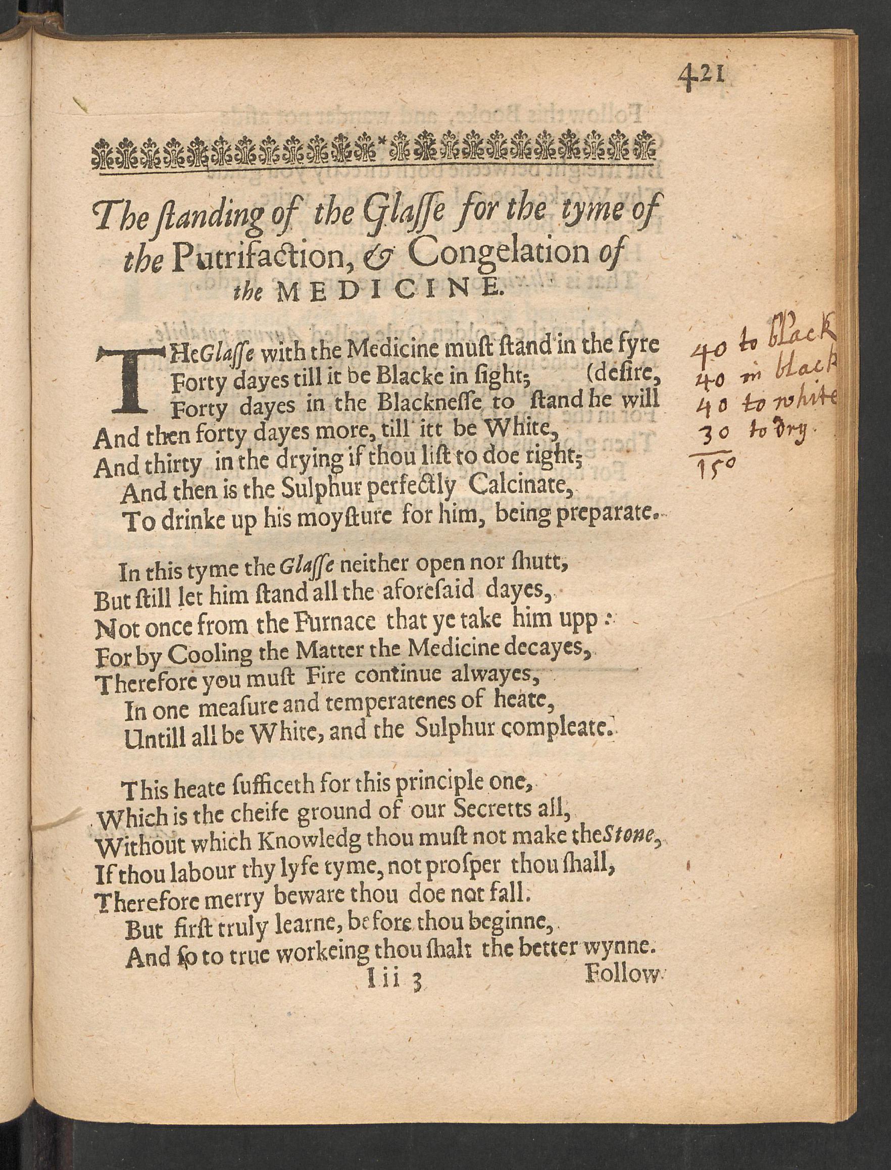 Theatrum chemicum Britannicum, page 421, Ashmole, Elias