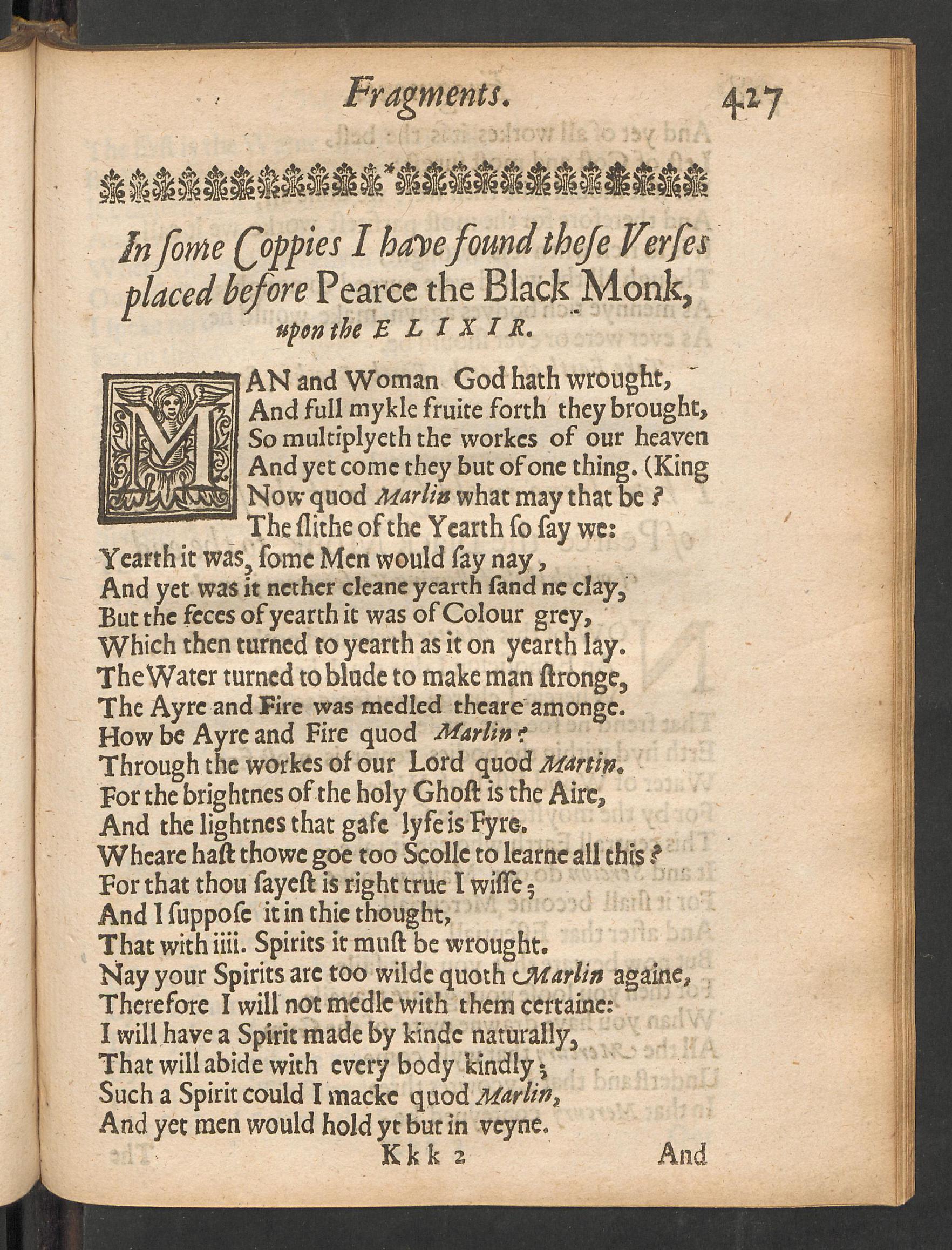 Theatrum chemicum Britannicum, page 427, Ashmole, Elias