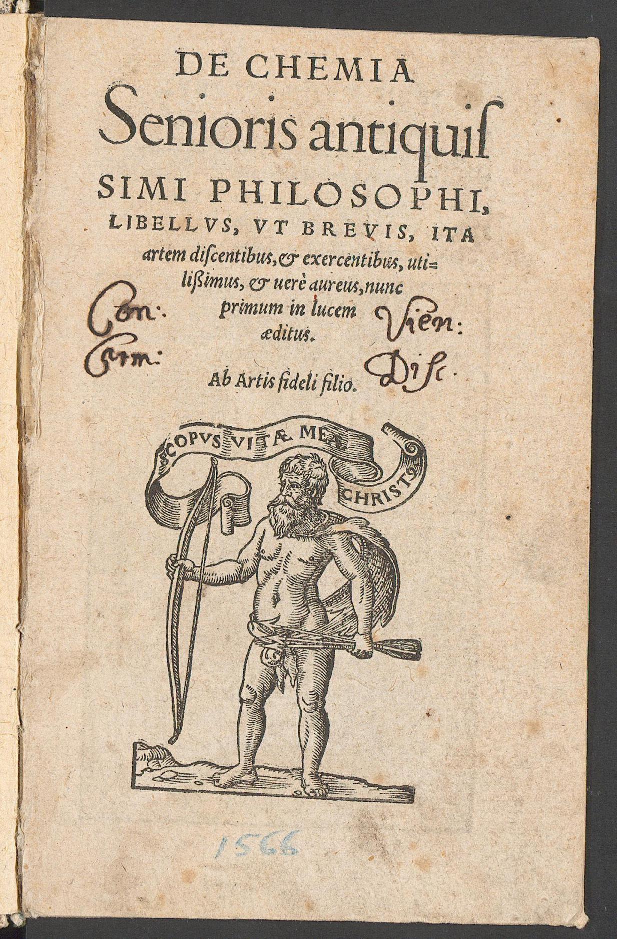 De chemia senioris antiquissimi philosophi, libellus, ut brevis, ita artem discentibus, et exercentibus, utilissimus, et vere aureus, nunc primum in lucem aeditus, Ibn-Umail, Muḥammad
