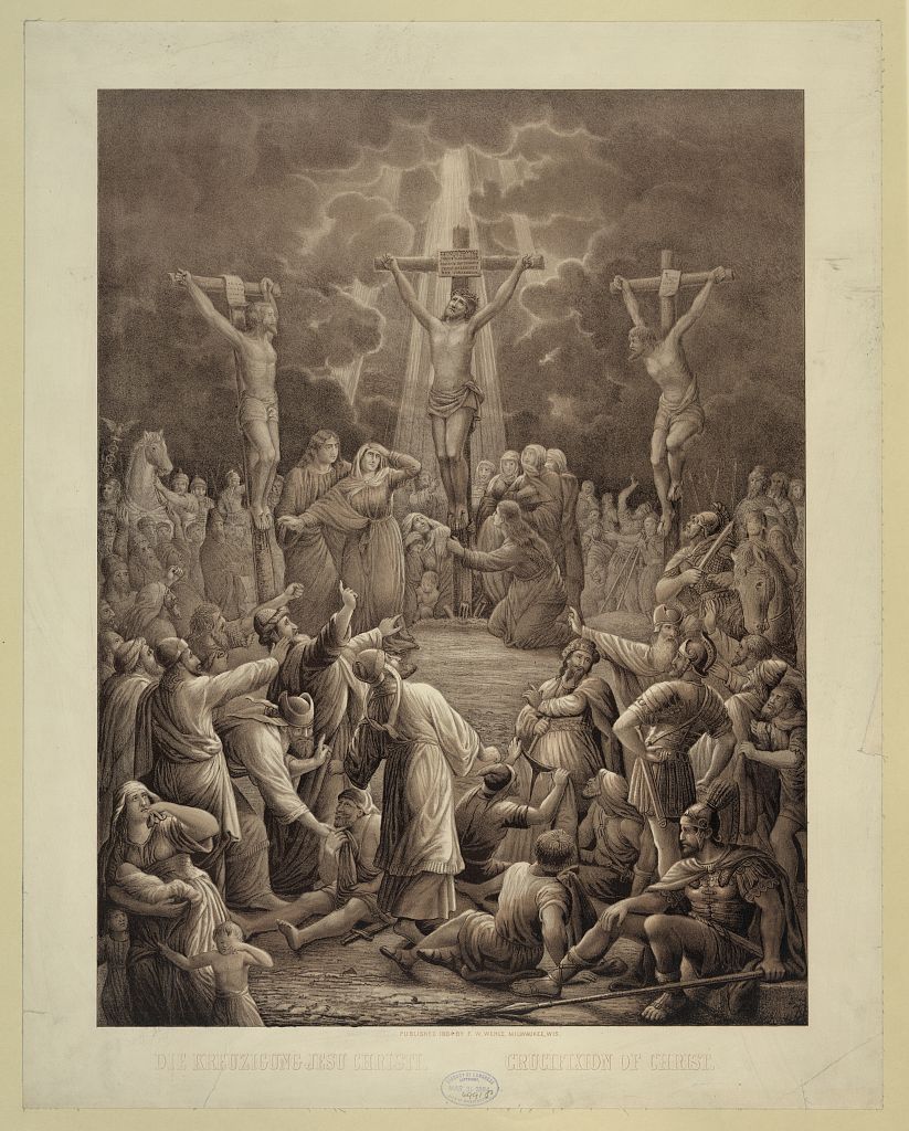 Crucifixion of Christ / original drawing by F.W. Wehle 1883., Wehle, Friedrich Wilhelm, 1831-1901, artist; Wehle, Friedrich Wilhelm, 1831-1901, publisher