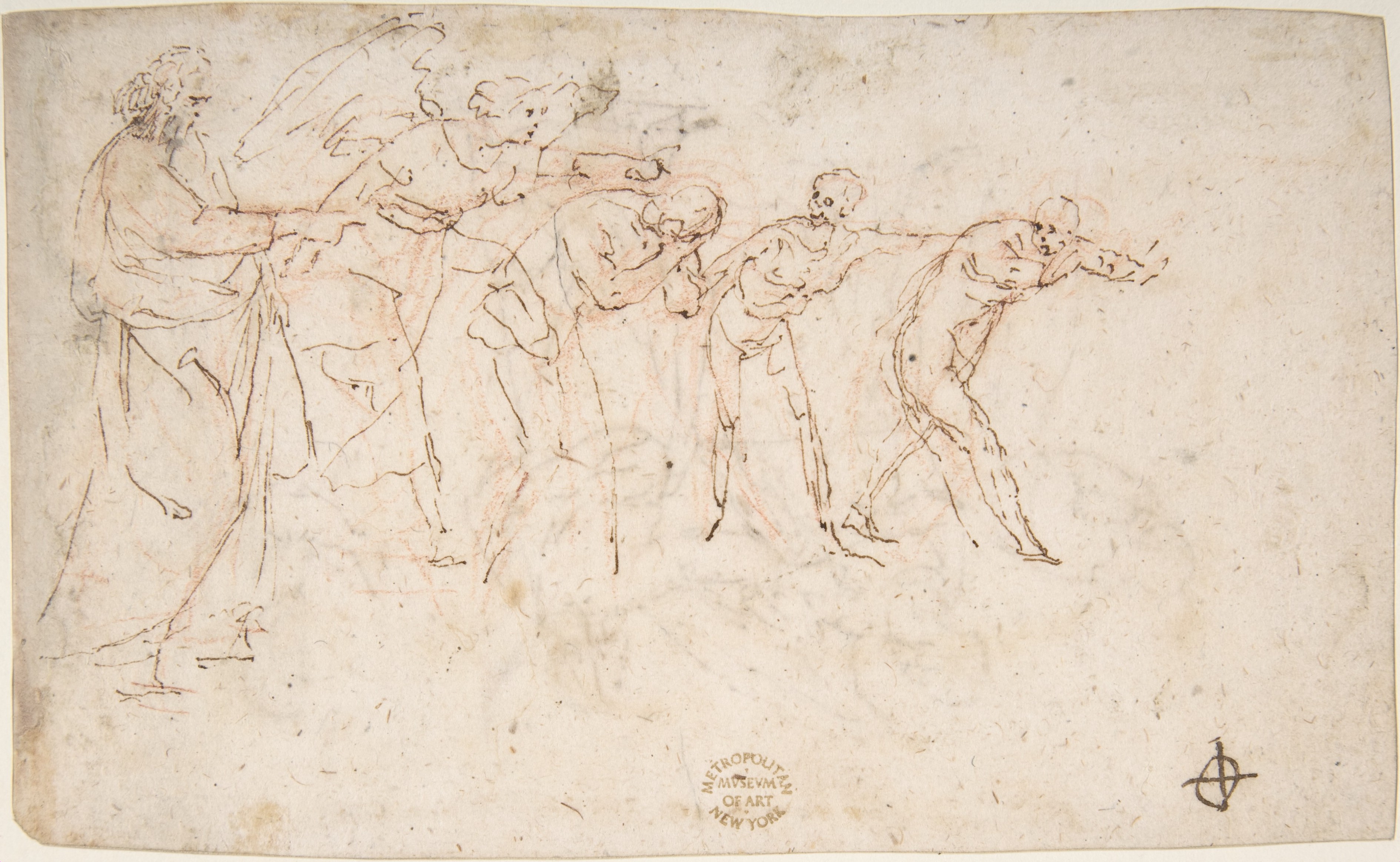 The Expulsion of Adam and Eve from Paradise (recto); Studies for the Same Composition (verso), Francesco Allegrini