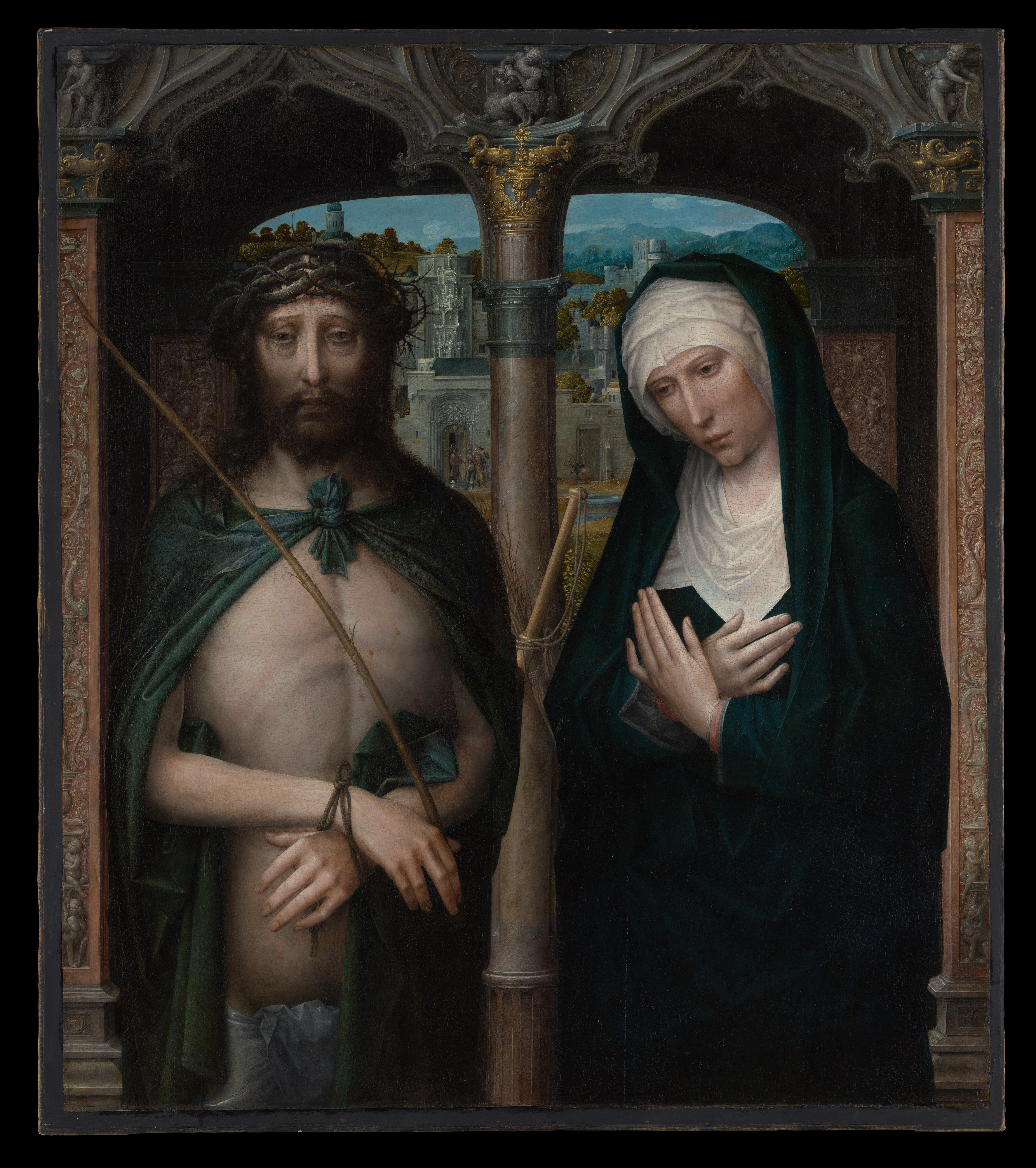 Christ Crowned with Thorns (Ecce Homo), and the Mourning Virgin (Mater Dolorosa), Adriaen Isenbrant