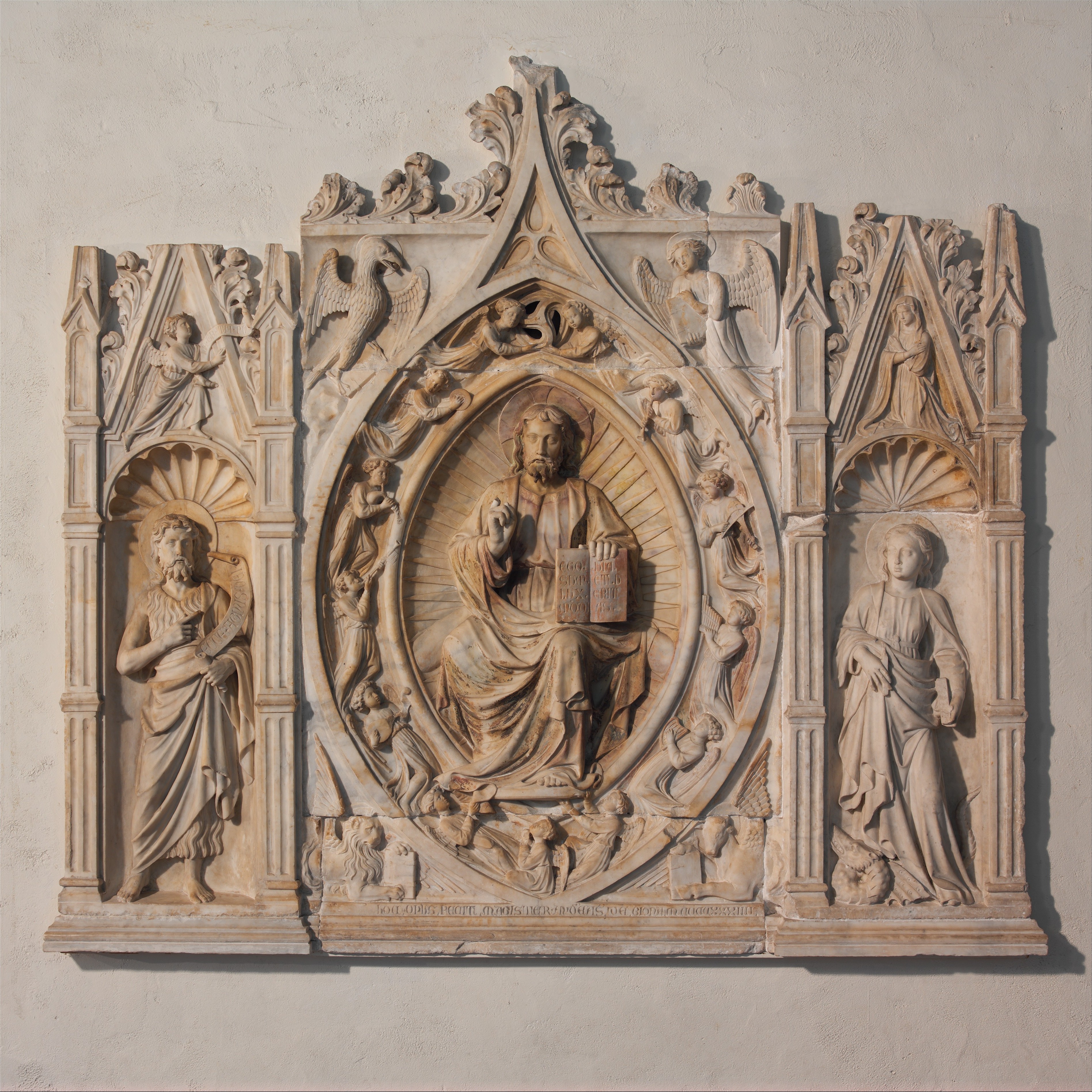 Altarpiece with Christ, Saint John the Baptist, and Saint Margaret, Andrea da Giona